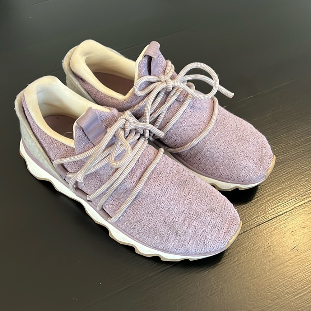 Sorel Kinetic Lite Lace Sneakers Lavender Purple Knit Grey Felt Women 7.5